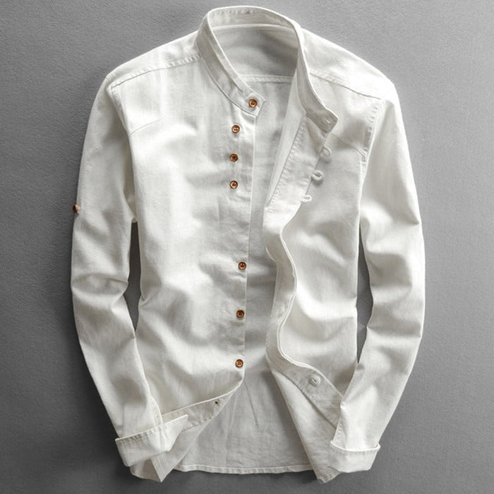 Camisa - Cuello Alto Botón Vintage
