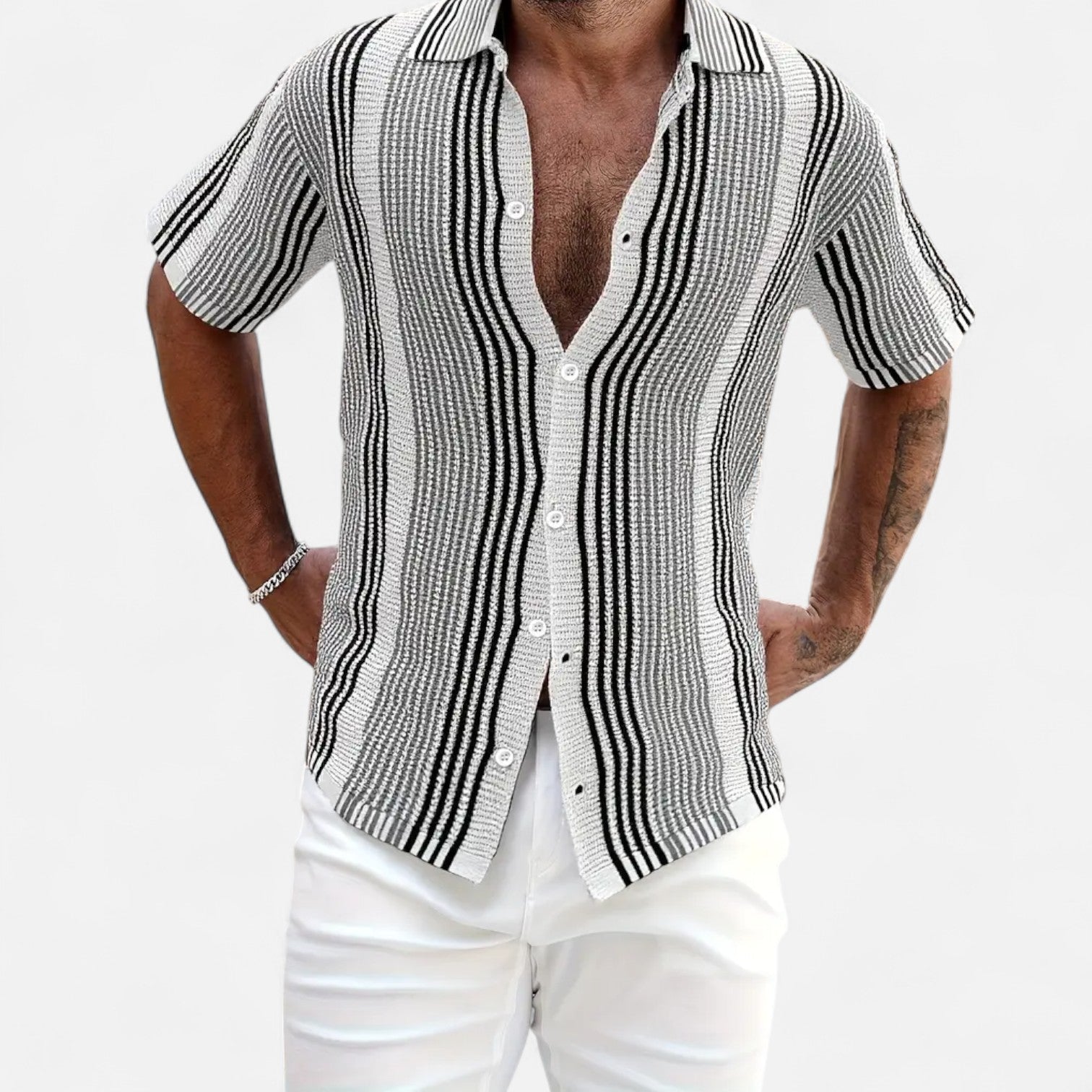 Elias - Camisa Mezcla Rayada Ligera