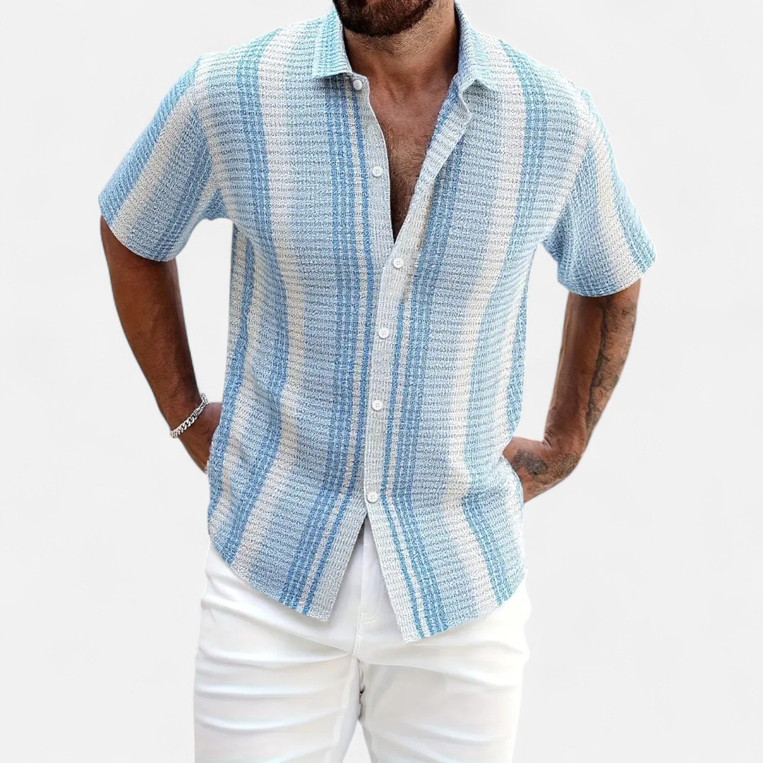 Elias - Camisa Mezcla Rayada Ligera