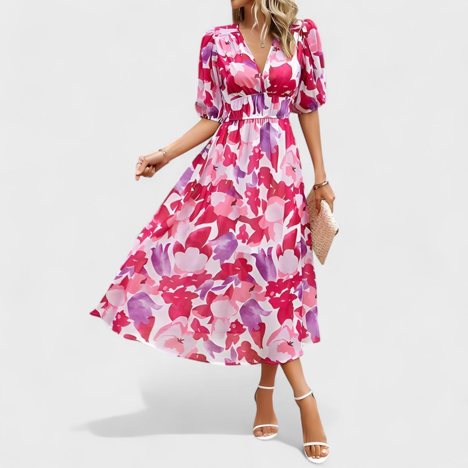 Carla - Vestido Midi Floral Elegante