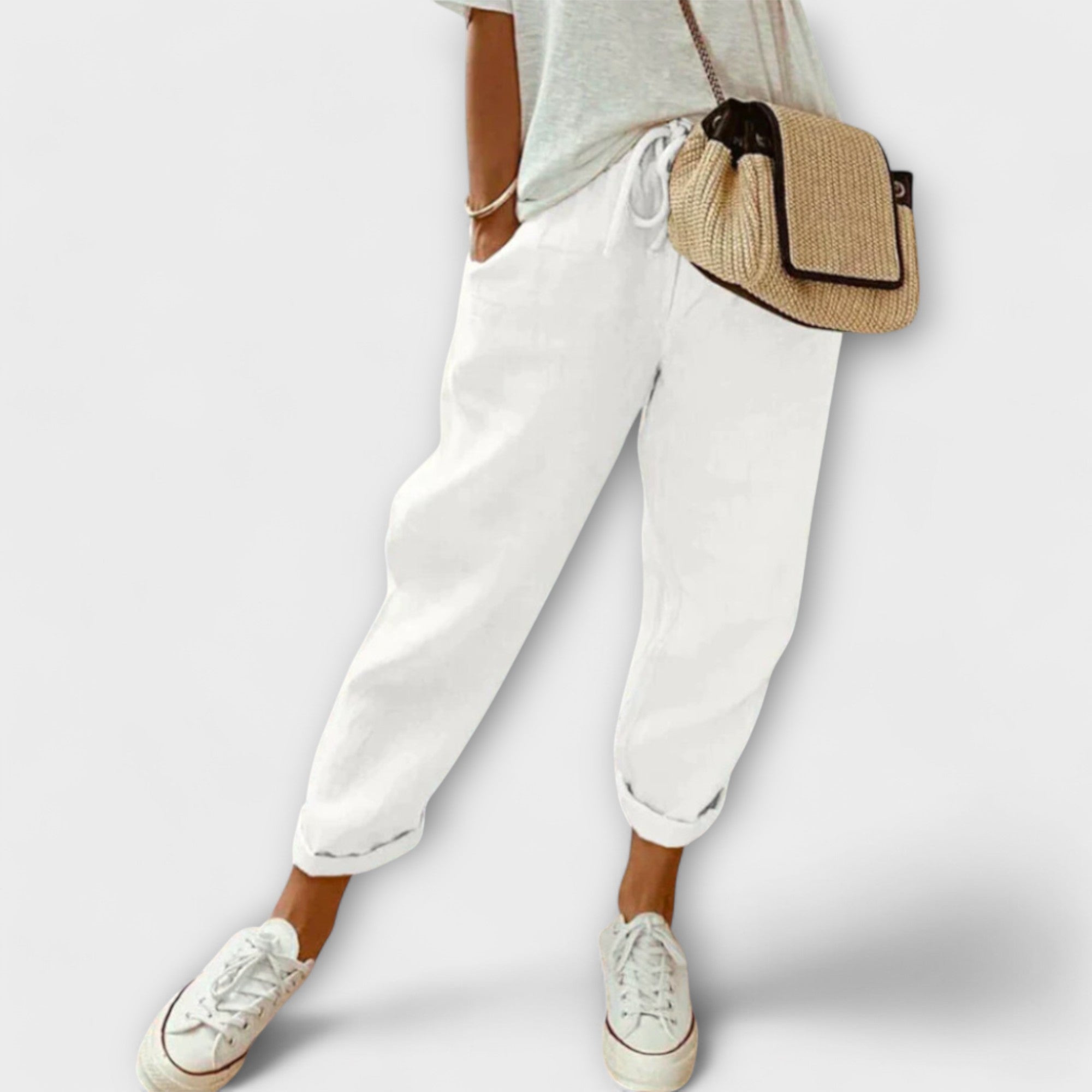 Bibi - Pantalones de Lino modernos y casuales