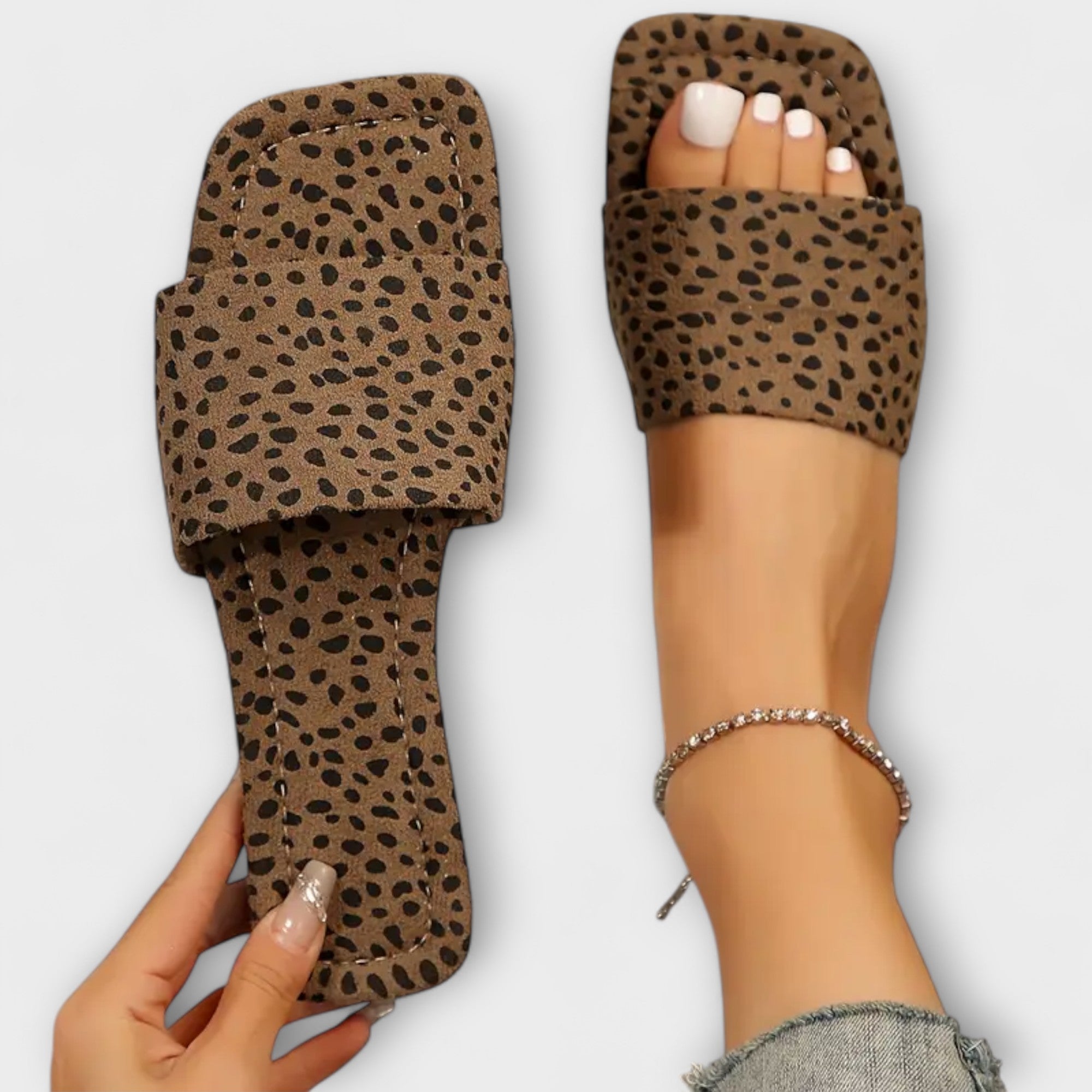 Georgina - Mocasines planos con estampado de leopardo