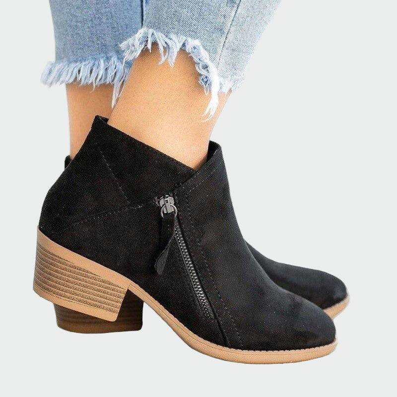 Elena - Botas ortopédicas de cuero premium con tacón para el invierno