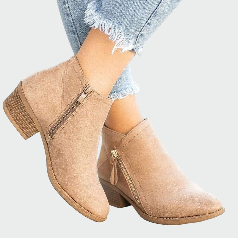 Elena - Botas ortopédicas de cuero premium con tacón para el invierno