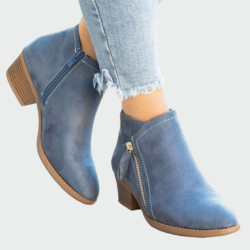Elena - Botas ortopédicas de cuero premium con tacón para el invierno