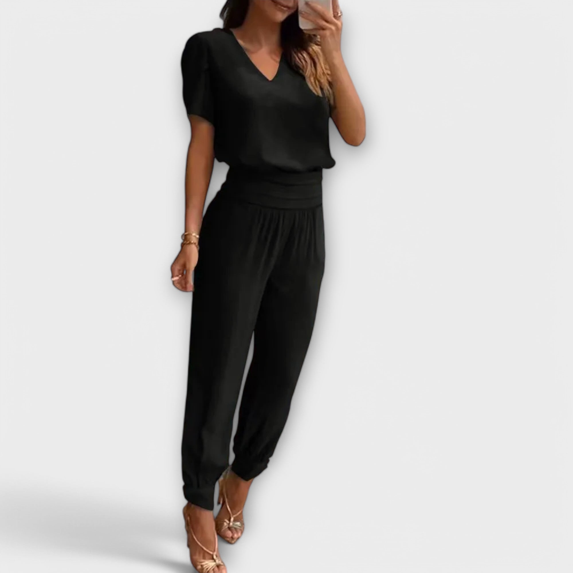 Irene - Conjunto elegante de blusa y pantalones