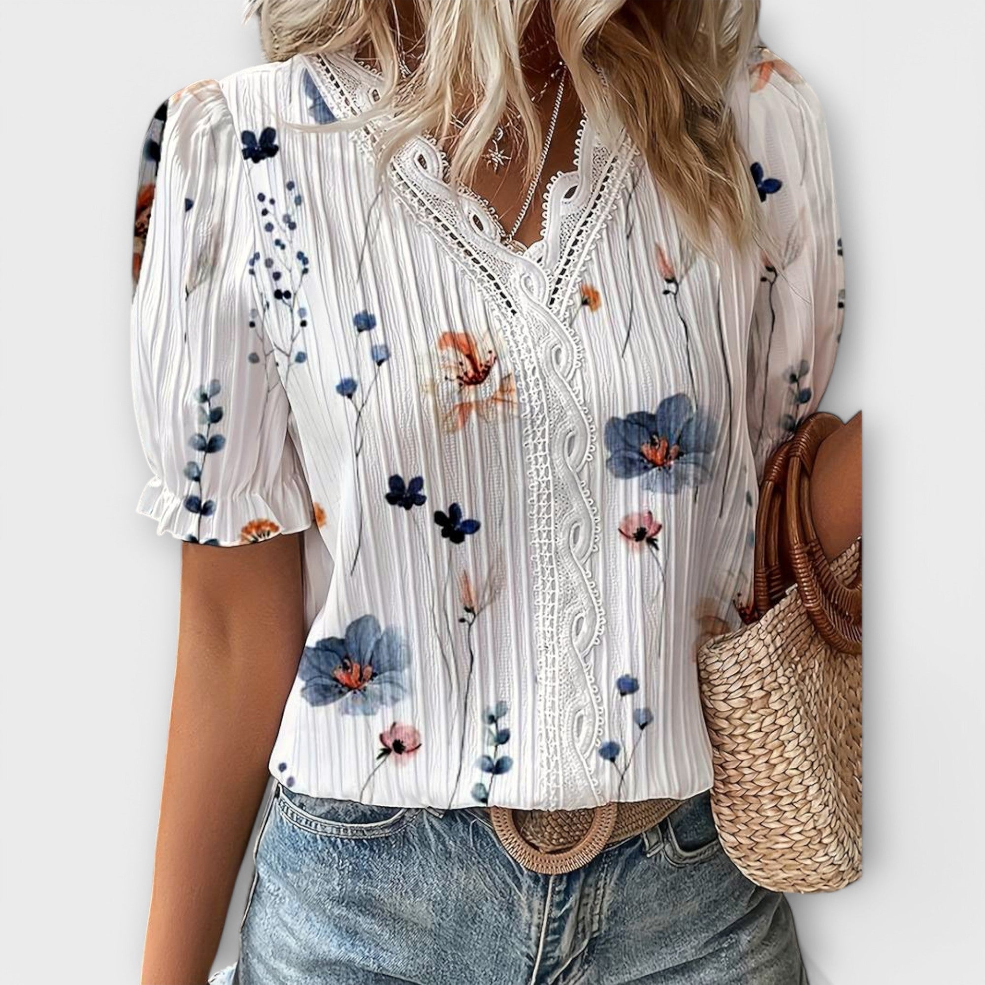 Alicia - Blusa con escote en V