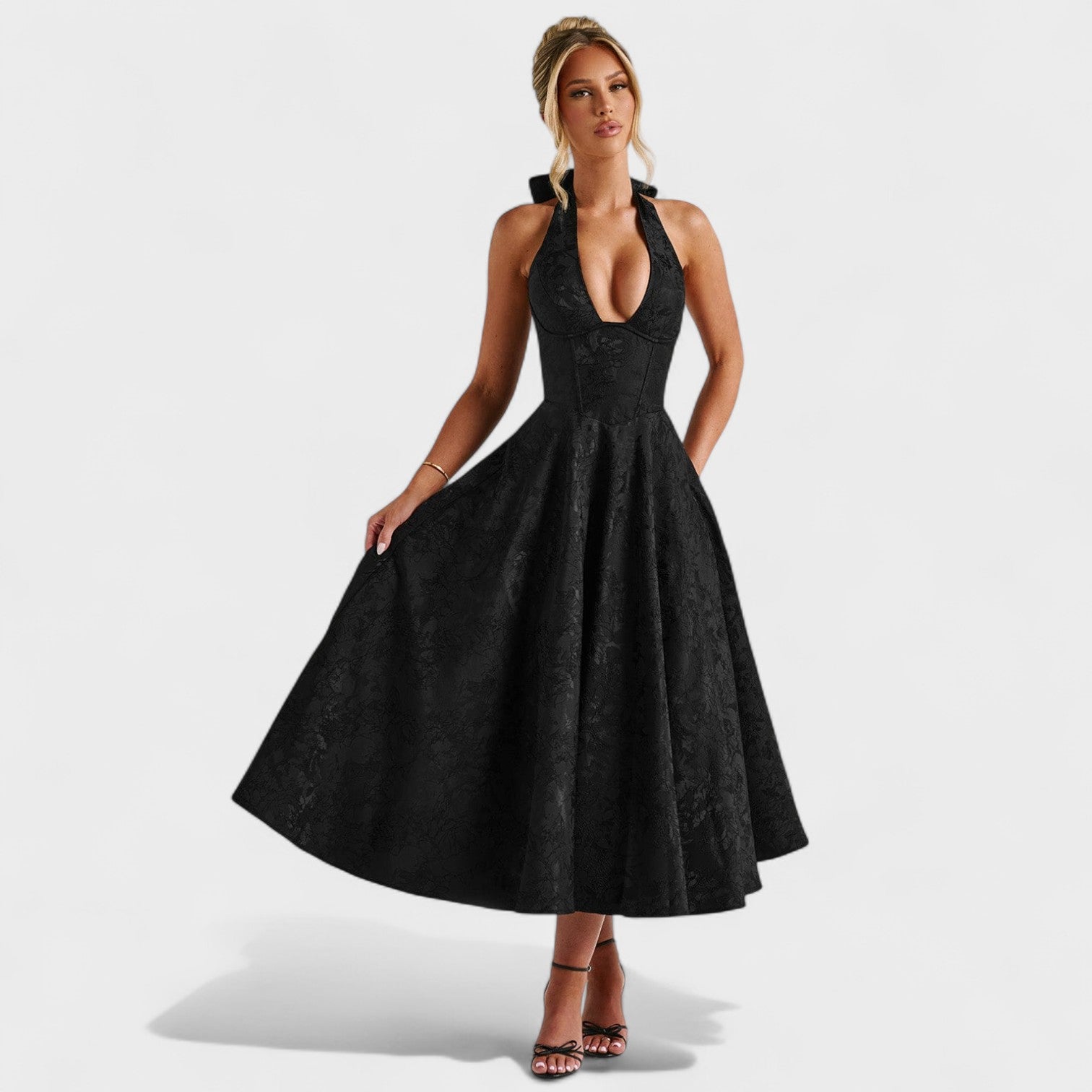 Encarnación - Vestido midi texturizado