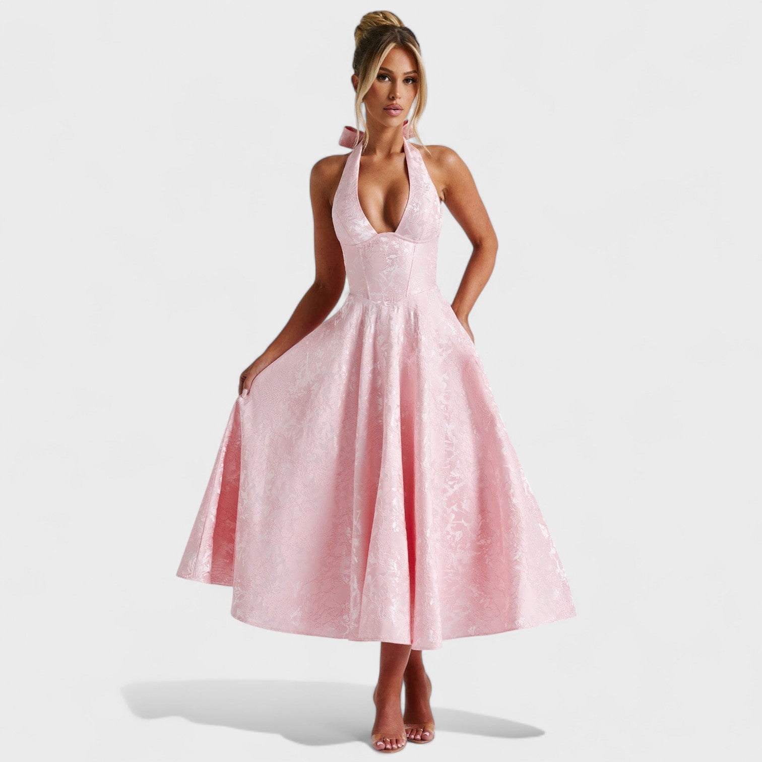 Encarnación - Vestido midi texturizado