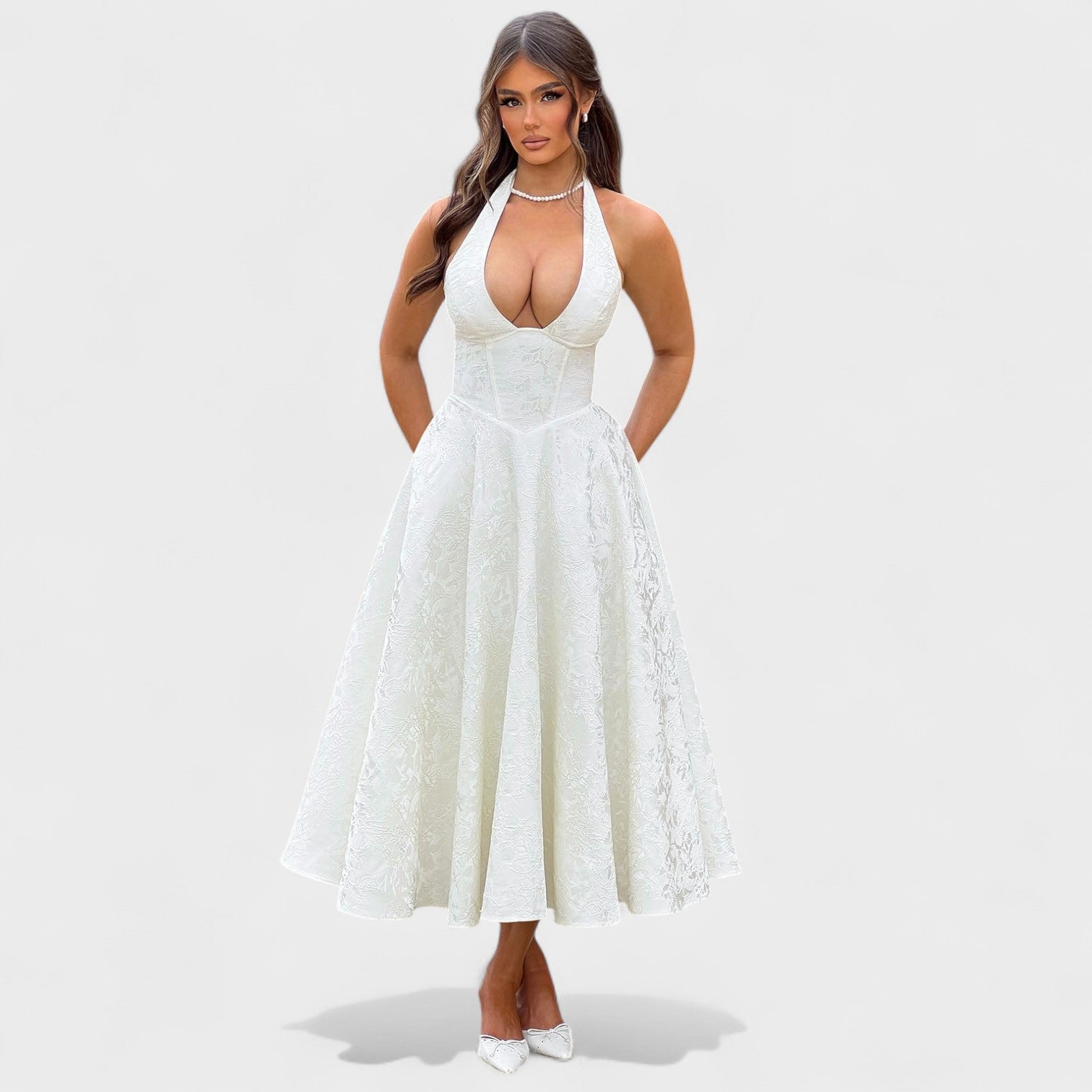 Encarnación - Vestido midi texturizado