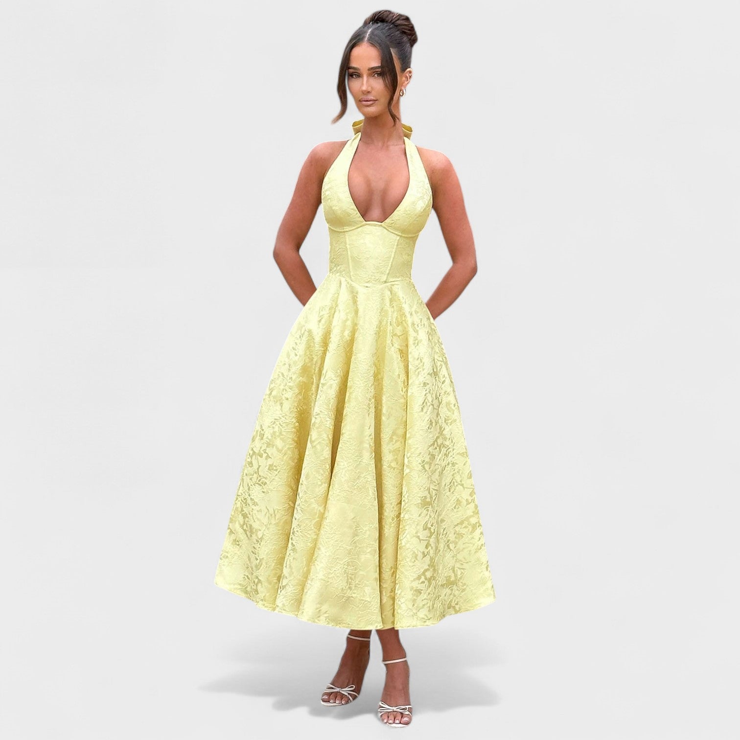 Encarnación - Vestido midi texturizado
