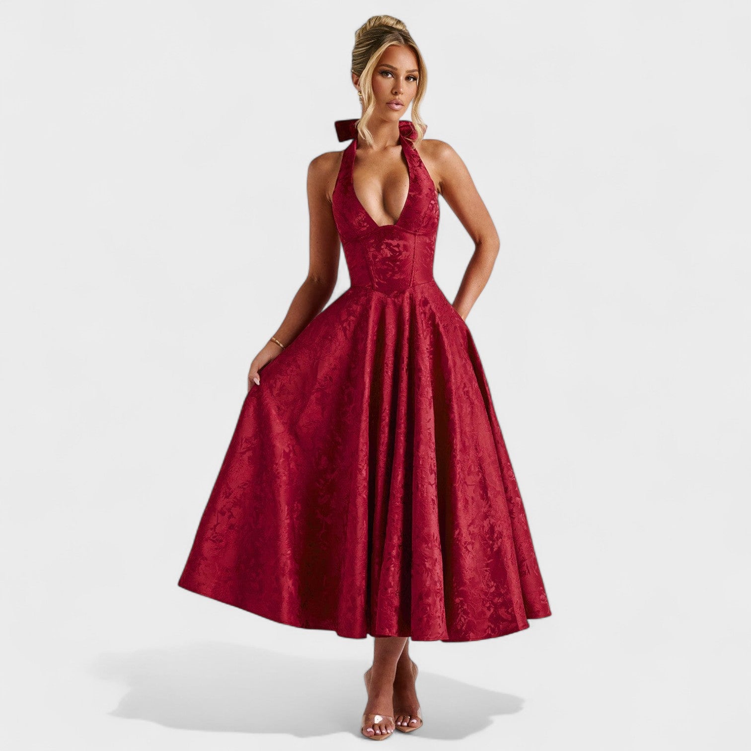 Encarnación - Vestido midi texturizado