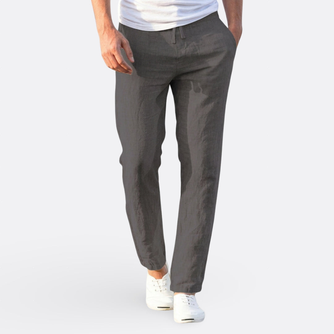 Hélder - Pantalones Casual Ligeros de Lino