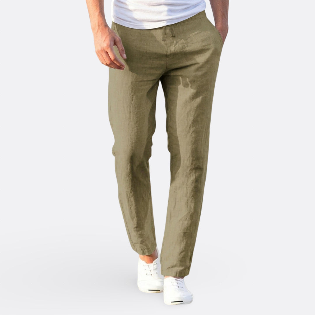 Hélder - Pantalones Casual Ligeros de Lino