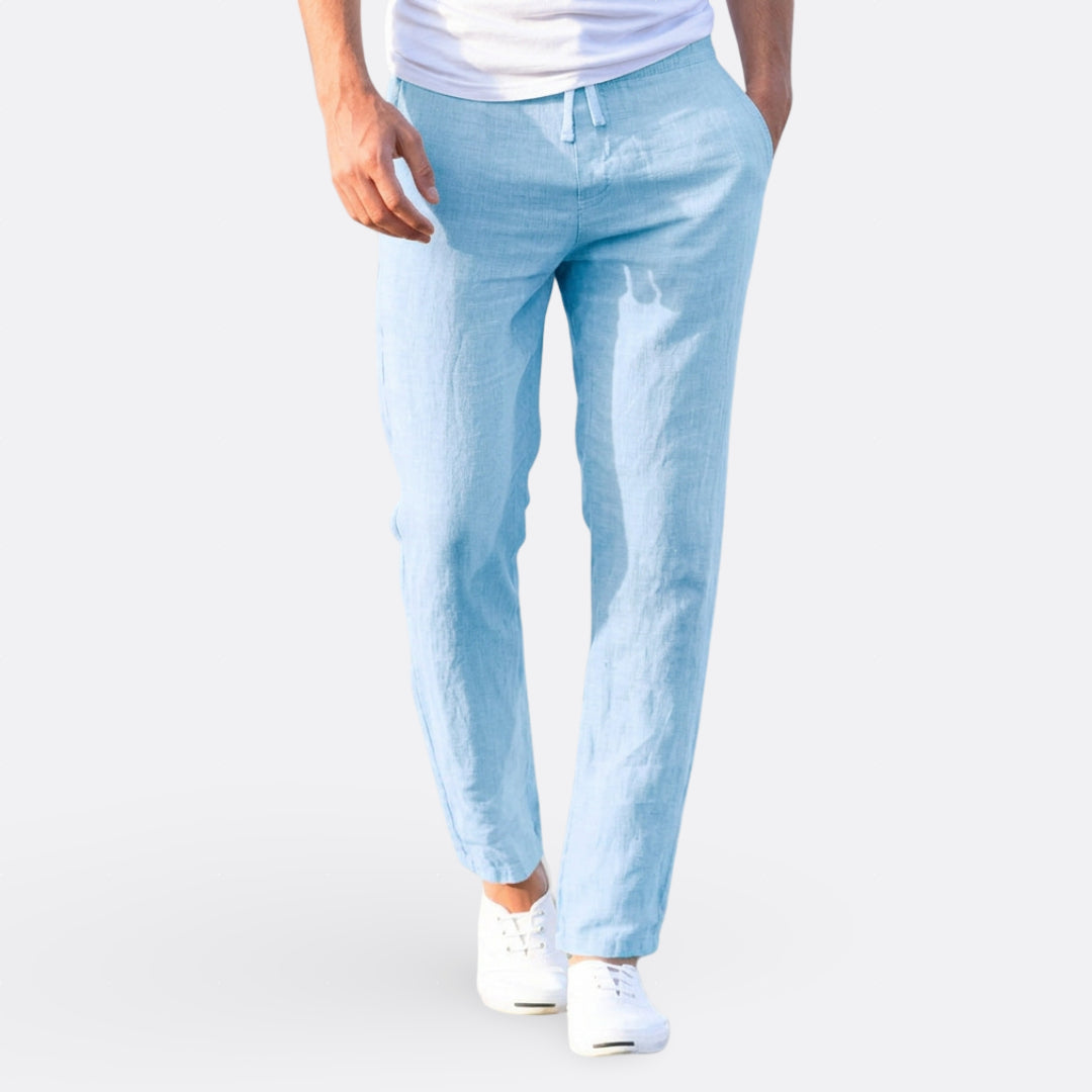 Hélder - Pantalones Casual Ligeros de Lino
