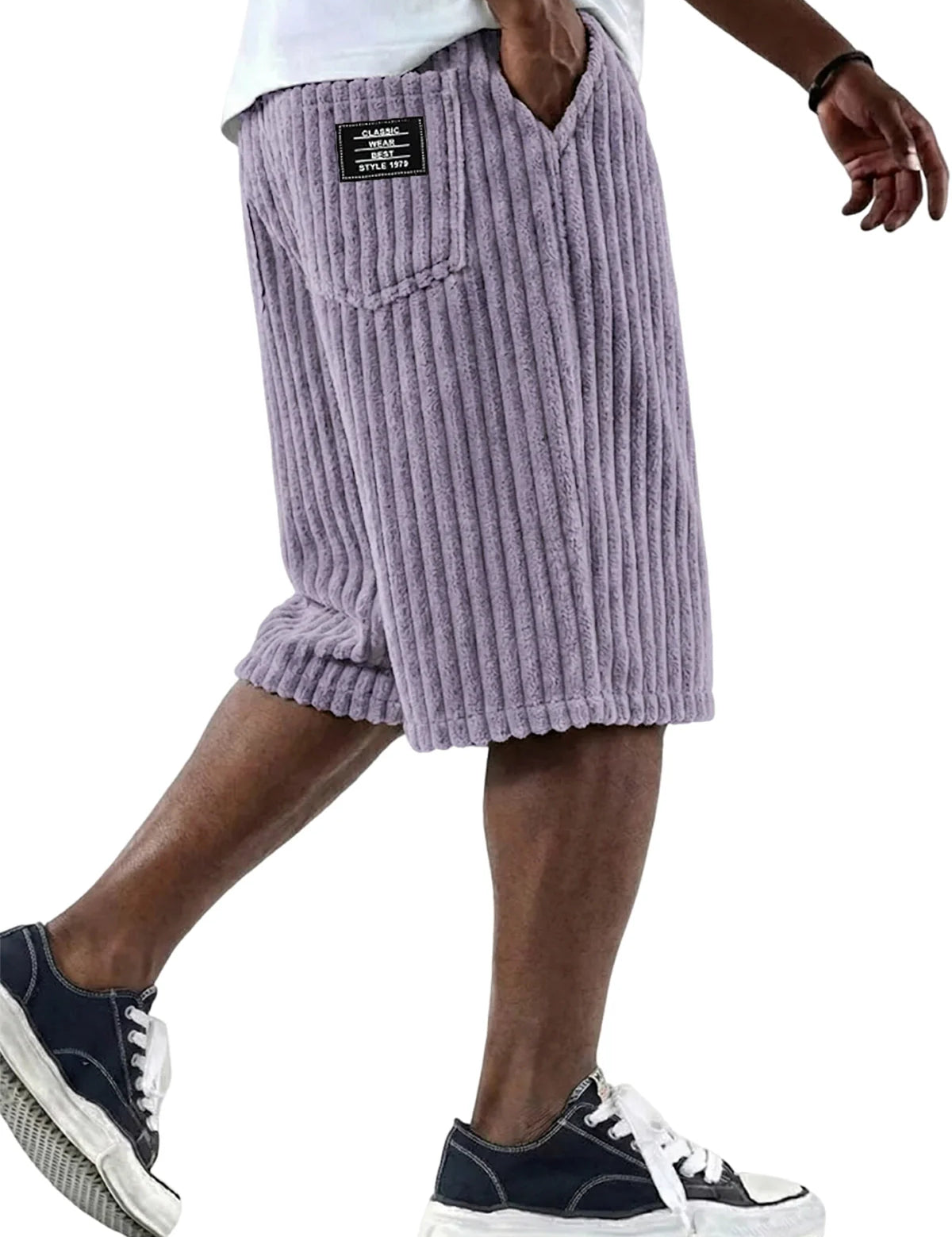 Roberto - Pantalones Cortos de Pana con Bordado