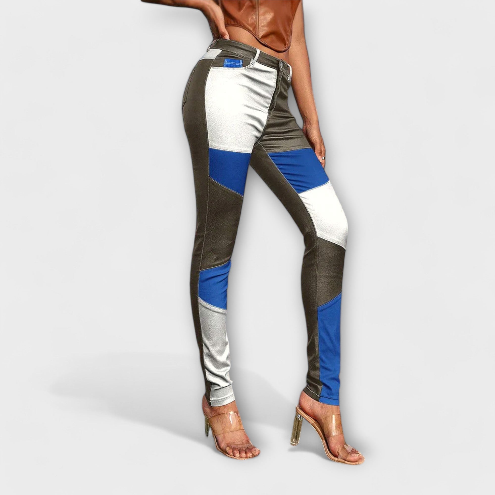 Carlota - Pantalones ajustados con patrón de colores