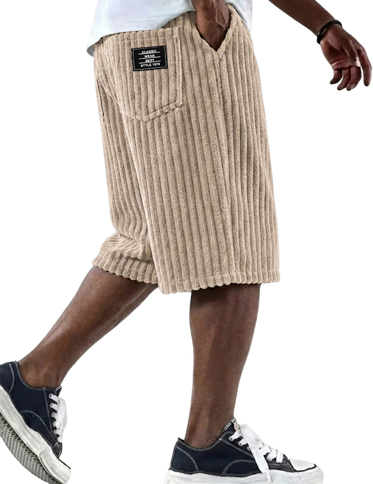 Roberto - Pantalones Cortos de Pana con Bordado
