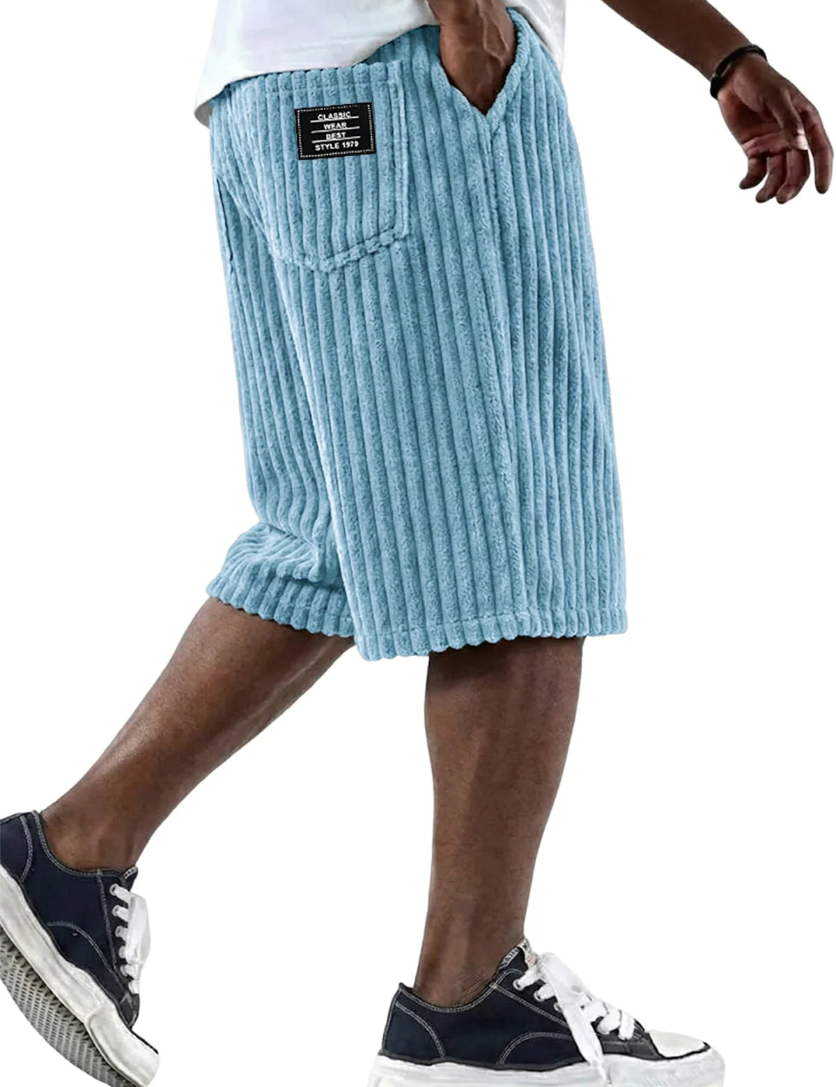 Roberto - Pantalones Cortos de Pana con Bordado