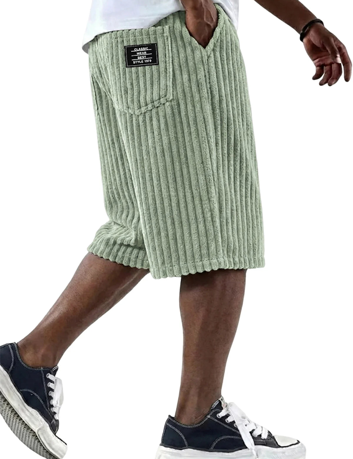 Roberto - Pantalones Cortos de Pana con Bordado